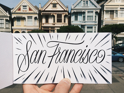 Painted Ladies custom handmade lettering san francisco script sf type typography