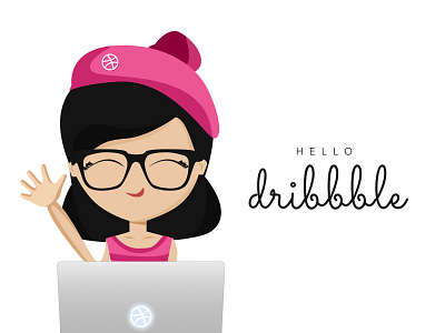 Hello Dribbble! debut debutshot dribbble girl illustration hello hello dribbble illustration