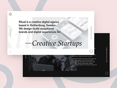 Hello Dribbble! agency black debut design gothenburg minimal one page pink sweden typography website white