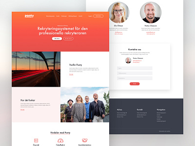 Home & About | Ponty design gothenburg gradient gray orange recruitment red tech