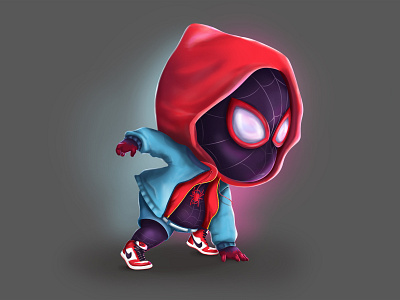 Baby Miles Morales 2dart art branding design drawing illustration logo marvel milesmorales spiderman spidervirce typography ui ux vector