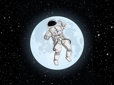 Astronaut art astronaut character design drawing illustration moon moonlight nasa space star vector