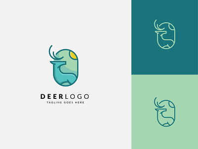 Deer Logo deer deer logo green logo logo template logodesign