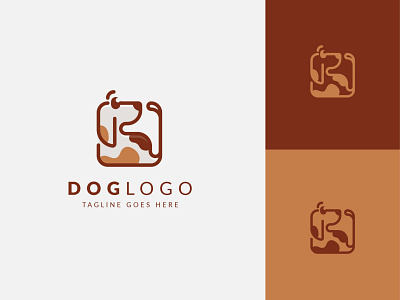Square Dog Logo animal dog dog logo logo logo template logodesign pet petshop square