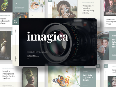 Imagica - Photography Business Presentation Template gallery google slides template keynote template layout photography portfolio powerpoint template presentation presentation template