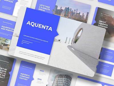 Aquenta - Corporate Business Presentation Template business clean corporate google slides template keynote template layout minimalist modern powerpoint template presentation presentation template simple