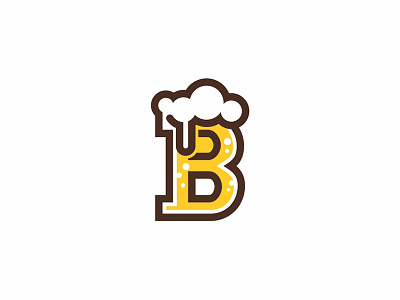 B for Beer b beer glass logo