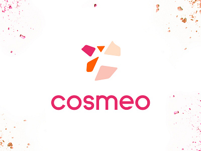 Cosmeo Logo beauty colorful cosmetics logo orange pink