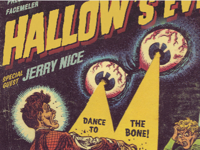Dance to the bone! comic flyer halloween