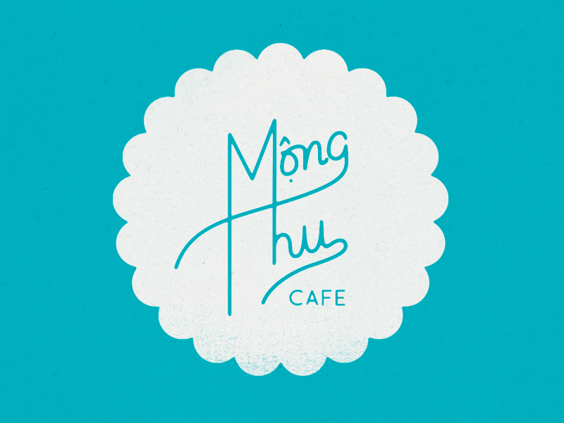 Mong Thu Cafe branding hand lettering identity logo vietnamese
