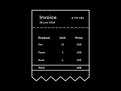 Daily UI #046- Invoice 046 black and white daily ui invoice price product total unit