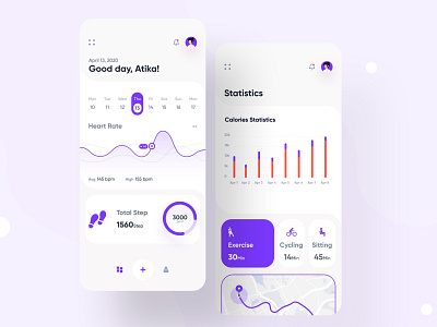 Fitness App activity app cycling exercises fitness fitness app graphic health healthcare icon interface ios minimal mobile running schedule social application statstics ui ux