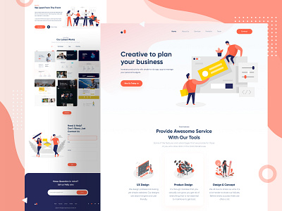 Digital Agency Landing Page agency clean clean ui company compnay website corporate creative agency digital agency free freebie freebies illustration landing landing page landing page design layout design minimul ui webdesign website design