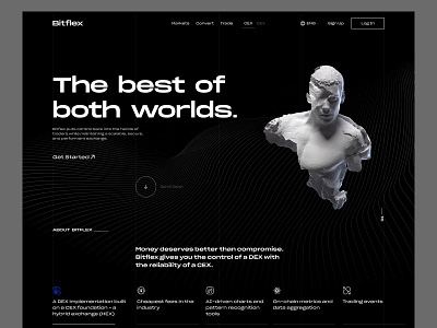 Bitflex 2022 trend clean clean ui creative design crypto cryptocurrency design dribbble best shot exploration header homepage interaction layout minimal nft product design trading ui ux web