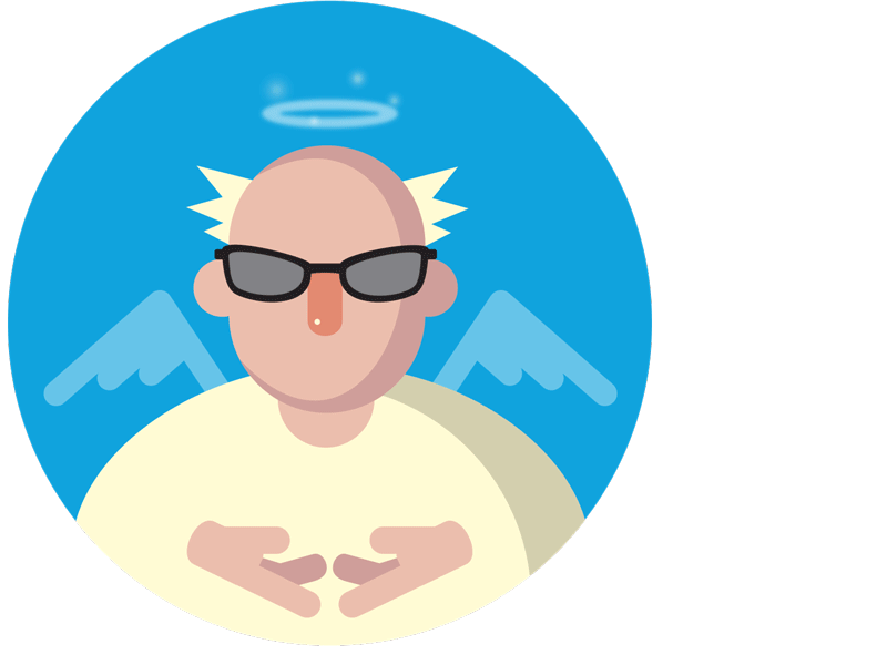 innocent one angel animation character design flat gif simple sunglasses