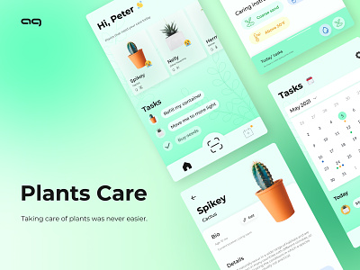 Plants Care UI branding dailyui dashboard design mobile uiux