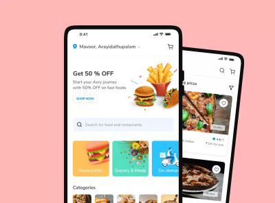 Asry- Food & Grocery Delivery App app design food delivery app grocery delivery app mobile app development company mobile app ui online delivery app uiux