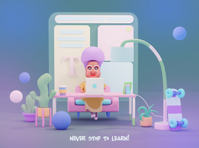 Never stop to learn! 2d art app design branding cartoon style illustration ui web webdesign website