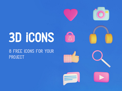 3D Icons set 2d art app design art for game branding design icon design icons icons pack logo typography ui ux vector