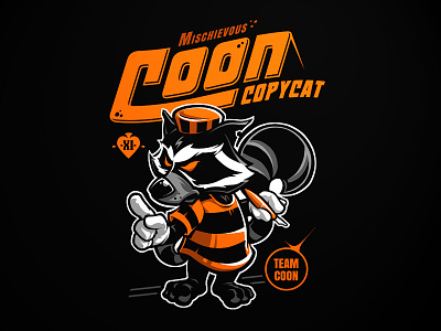 Coon Copycat bob mosquito bob mosquito bobmosquito cartoon character comic coon copycat racoon t shirt
