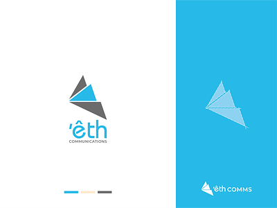 Eth Communications Logo Redesign blue branding logo vector