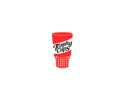 Trophy Cups black brand branding cup logo minimal red trophy