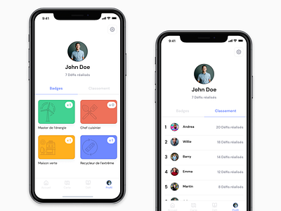 Madu profile app badges leaderboard mobile product profil ui ux