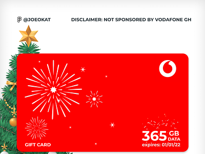 Vodafone Data Gift Card ui visual design