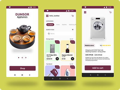 Home Appliance Application product design ui uiux ux visual design