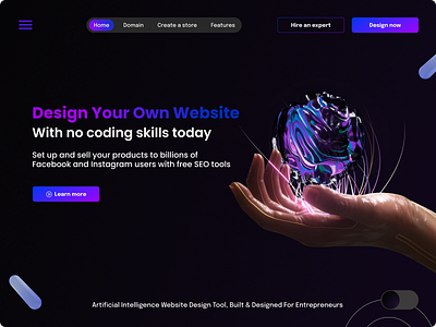 Learn AI web design [dark mode] ai ai builder ai web design ui uiux web design