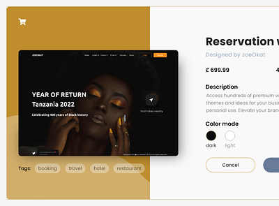Product card booking hotel landing page product design reservation restaurant travel uiux visual design web design