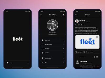 Fleet Social App branding mobile app design product design social media app uiux web design