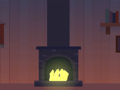 Fireplace animation cottage cozy fire fireplace gif gif animation indoors vector