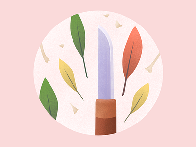 Knife affinitydesigner autumn fall illustration ipadpro knife leaves vector