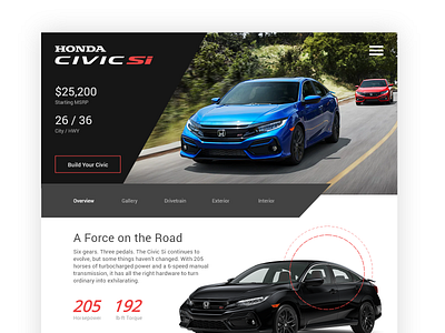 Civic SI Landing Page