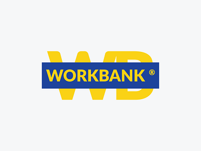 Workbank Logo art blue brandidentity branding card card game colorpalette icon illustration logo logodesign poker printing typogaphy ui vector yellow
