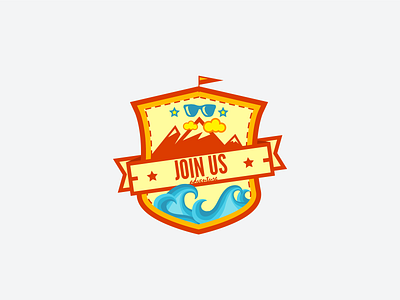 Join Us Logo adventure art badge badge logo brandidentity branding colorpalette design icon illustration logo logodesign retro travel vector
