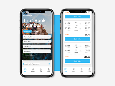 The Bus Book app appdesign application book booking bus design europe inspiration italy tap ticket travel uidesign uiux ux uxdesign uxui