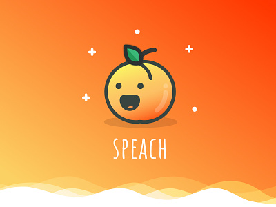 Speach cute illustration peach sketch wave