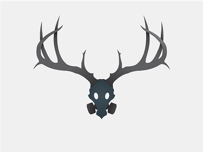 Antlers antlers deer design gasmask illustration silhouette simplistic
