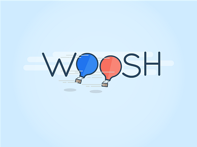 Logo Challenge #2 - Woosh Logo ballon design gradient illustrator logo logo challenge photoshop simple vector