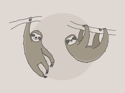 Sloths Illustration animal cute design illustration illustrator simple sloth