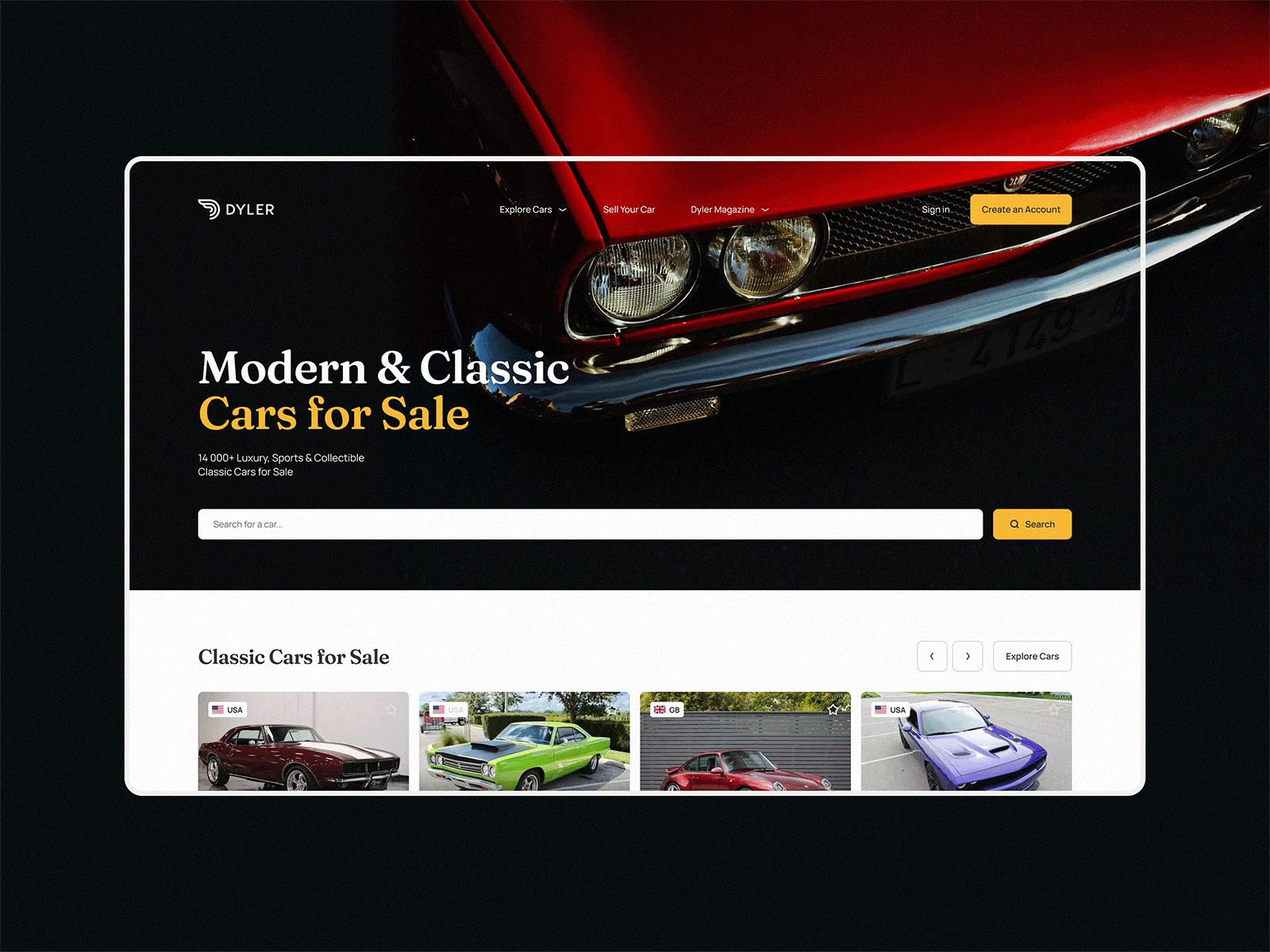 Dyler | Website 60s arctic monkeys cars classic listing luxury mercedes modern platform retro the car vehicles website