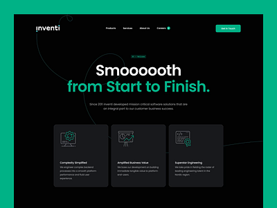 Inventi | Website digital finish fintech green homepage index modern poppins smooth software start website