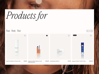 Skincare Boutique | Archive beauty beauty routine beauty treatment boutique brand care cosmetics elegant exploration health italic layout luxury modern pp editorial products skin skincare typography website