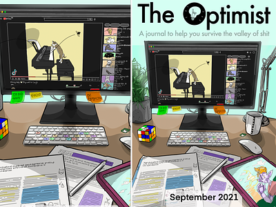 The Optimist magazine - September 2021 biology branding focus illustration job logo magazine procrastination productivity research work