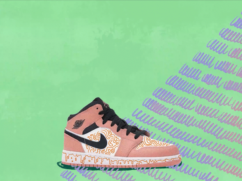 Nike Air Jordan bounce after effects animation branding gif illustration mixed media nike procreate sneaker