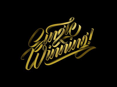 Single & Winning typography 3d custom gold typography