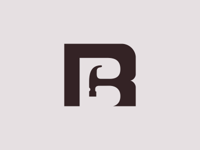 B + R monogram combined with hammer.