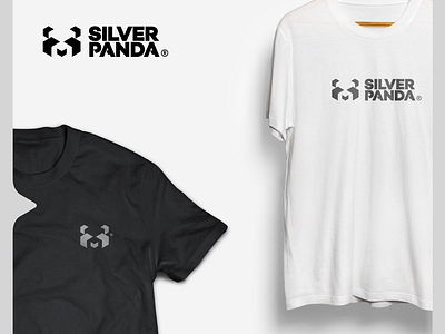 Silver panda! geometrical panda face. apparel hipster panda silver